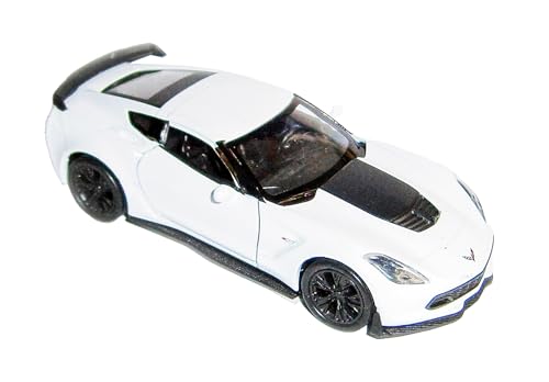 Chevrolet Corvette Z06 2017 Modellauto aus Metall Modell Auto mit Rückzugmotor Spielzeugauto Spielzeug Geschenk 4-Varianten Welly 23 (Weiss) von Toi-Toys