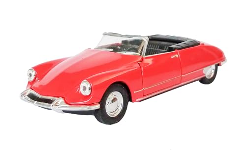 Citroen DS19 Cabriolet Modellauto 12cm aus Metall mit Rückzugmotor Modell Auto Spielzeugauto Spielzeug Geschenk 4-Varianten Welly 16 (Rot auf) von Toi-Toys