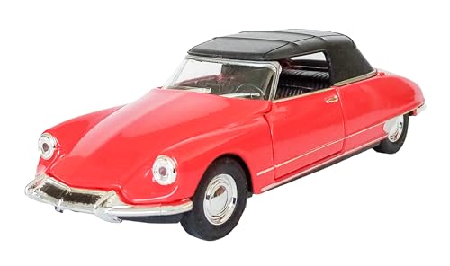 Citroen DS19 Cabriolet Modellauto 12cm aus Metall mit Rückzugmotor Modell Auto Spielzeugauto Spielzeug Geschenk 4-Varianten Welly 16 (Rot zu) von Toi-Toys
