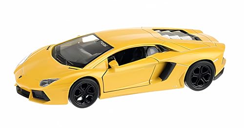 Lamborghini Aventador LP700 Modellauto aus Metall mit Rückzugmotor Modell Auto Spielzeugauto Spielzeug Geschenk 3-Varianten Welly 52 (Gelb) von Toi-Toys
