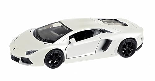Lamborghini Aventador LP700 Modellauto aus Metall mit Rückzugmotor Modell Auto Spielzeugauto Spielzeug Geschenk 3-Varianten Welly 52 (Weiss) von Toi-Toys
