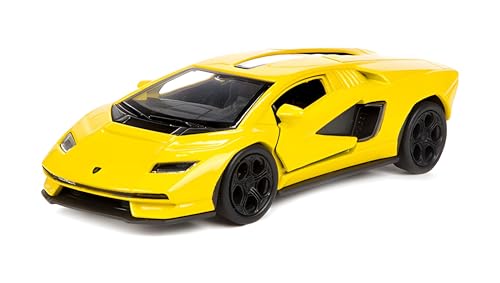 Lamborghini Countach LPI 800-4 Modellauto aus Metall mit Rückzugmotor Modell Auto Spielzeugauto Spielzeug Geschenk 4-Varianten Welly 05 (Gelb) von Toi-Toys