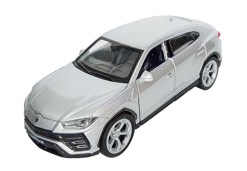 Lamborghini Urus Modellauto aus Metall mit Rückzugmotor Modell Auto Spielzeugauto Spielzeug Geschenk 4-Varianten Welly 92 (Silber) von Toi-Toys