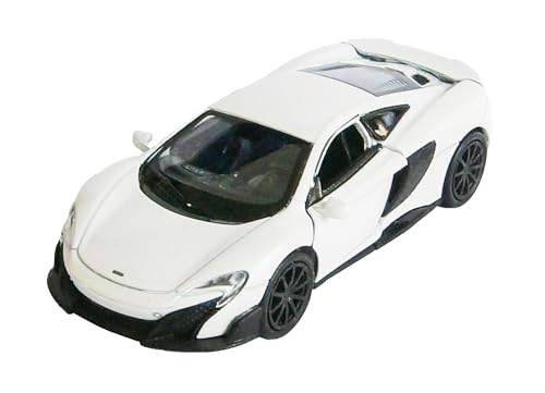 MCLAREN 675LT Coupe Modellauto aus Metall mit Rückzugmotor Modell Auto Metall Spielzeugauto Spielzeug Geschenk 4-Varianten Welly 17 (Weiss-Metallic) von Toi-Toys