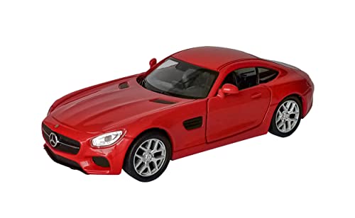 Mercedes-AMG GT Modellauto aus Metall mit Rückzugmotor 12cm Modell Auto Spielzeugauto Welly 4-Varianten 03 (Dunkelrot-Metallic) von Toi-Toys