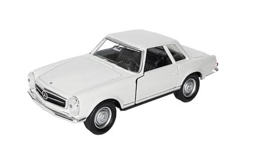 Mercedes-Benz 1963 230SL Modellauto aus Metall Modell Auto mit Rückzugmotor Spielzeugauto Welly 4-Varianten 3 (Weiss) von Toi-Toys