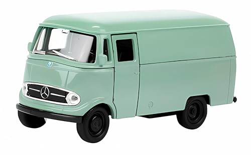 Mercedes Benz L319 Window Panel Bus 11cm Modellauto aus Metall Modell Auto mit Rückzugmotor Spielzeugauto Welly 4-Varianten 47 (Grün) von Toi-Toys