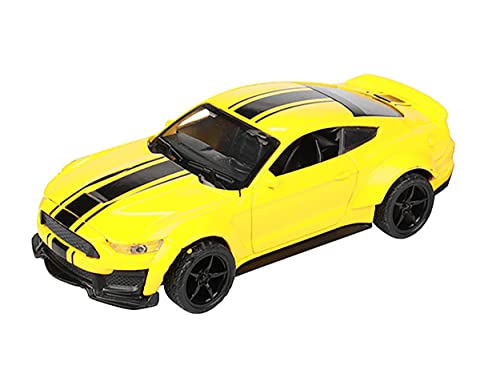 Mustang V8 Modellauto aus Metall mit Rückzugmotor Modell Auto Spielzeugauto Spielzeug Geschenk 4-Varianten Welly 73 (Gelb) von Toi-Toys
