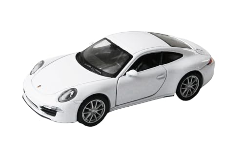 Porsche 911 (991) Carrera S Modellauto mit Rückzug aus Metall Modell Auto Spielzeugauto Welly 4-Varianten 93 (Weiss) von Toi-Toys