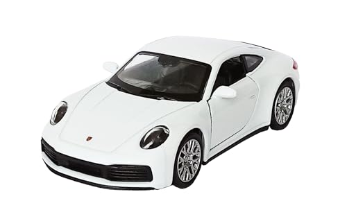 Porsche 911 Carrera 4S Sportwagen aus Metall Modellauto Modell Auto mit Rückzugmotor Spielzeugauto Welly 4-Variant Kinder Geschenk 85 (Weiss) von Toi-Toys