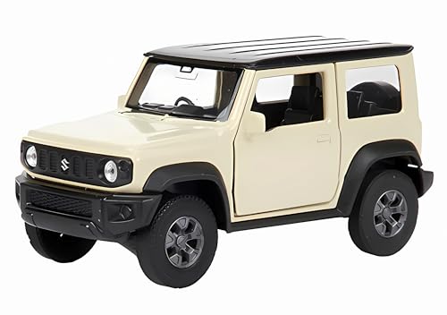Suzuki JIMNY Modellauto 11cm aus Metall mit Rückzugmotor Modell Auto Spielzeugauto Spielzeug Welly 4-Varianten Geschenk 13 (Creme) von Toi-Toys