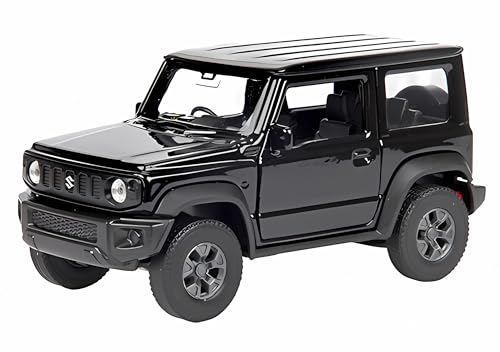 Suzuki JIMNY Modellauto 11cm aus Metall mit Rückzugmotor Modell Auto Spielzeugauto Spielzeug Welly 4-Varianten Geschenk 13 (Schwarz) von Toi-Toys