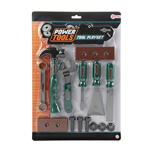 Toi-Toys 38025Z Power Tool Set 13-teilig auf Karte 2-Ass No aplica Spielzeug-Werkzeuge, bunt von Toi-Toys