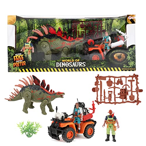 Toi-Toys World of Dinosaurs Spielset mit Dino - Dinosaurier mit 2 Rangern, Quad und Zubehör - ab 3 Jahren von Toi-Toys