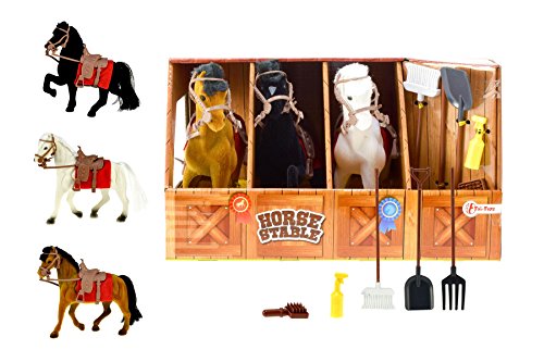 Toi-Toys 6223 Der Pappepferdestall Pferden, DREI Farben von Toi-Toys