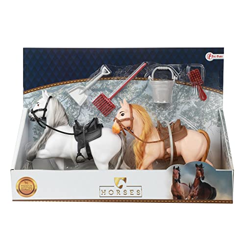 Toi Toys Pferde 2 Pferde + Zubehör von Toi-Toys