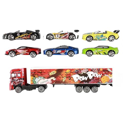 Toi-Toys LKW Spielzeugauto mit 6 Sportwagen in bunten Farben von Toi-Toys