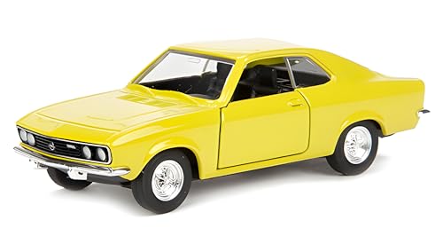 Toi-Toys OPEL Manta A 1970 Modellauto 12cm aus Metall mit Rückzugmotor Modell Auto Spielzeugauto 4-Varianten 51 (Gelb) von Toi-Toys