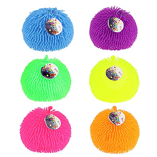 Toi-Toys Puffer Ball 6er Set - in Grün, Blau, Lila, Pink, Orange, Gelb - Anti-Stressball - Squish Ball mit Fransen - Puffer-Ball - Knetball - ca. 23 cm Toi-Toys Puffer Ball 6er Set - in Grün, Blau, Lila, Pink, Orange, Gelb - Anti-Stressball - Squish Ball mit Fransen - Puffer-Ball - Knetball - ca. 23 cm von Toi-Toys