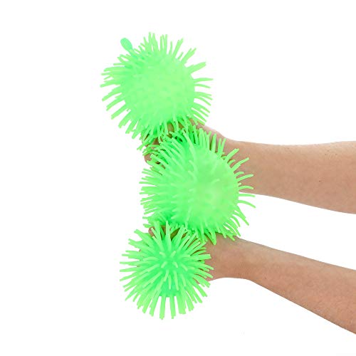 Toi-Toys Puffer-Raupe in Grün - Länglicher Stretch Squeeze Wurm Spielzeug Toy Anti-Stressball Kinder Pufferball mit Fransen - c.a. 33 cm von Toi-Toys