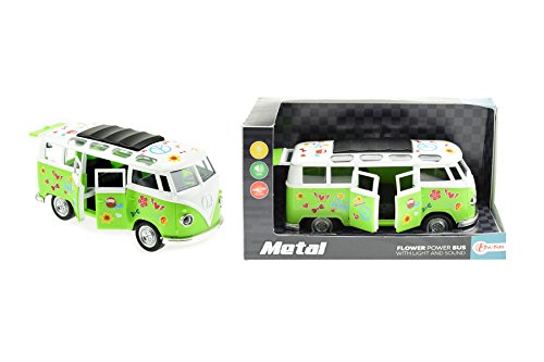 Toi-Toys – Pull Back die-cast Flowerpower Bus L/S 3 Modellbau, 21604z, Mehrfarbig von Toi-Toys