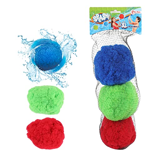 Toi-Toys Wiederverwendbare Wasserbomben XL Splash - 3 Stück Wasserbälle Set im Netztasche - Ø 15 cm - Wasserspielzeug Kinder Strandspielzeug Wasserball Waterbomb Wasserschlacht Pool Spielzeug von Toi-Toys