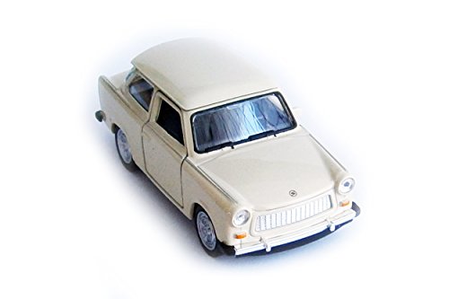 Trabant 601 Modellauto 11,5cm Trabi aus Metall mit Rückzugmotor Modell Auto Spielzeugauto Spielzeug Welly 4-Varianten 14 (Creme) von Toi-Toys
