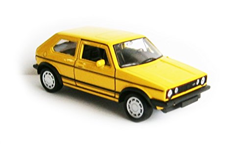 Volkswagen Golf I GTI Modellauto aus Metall mit Rückzugmotor VW Modell Auto Spielzeugauto Spielzeug 4-Varianten Welly 77 (Gelb) von Toi-Toys