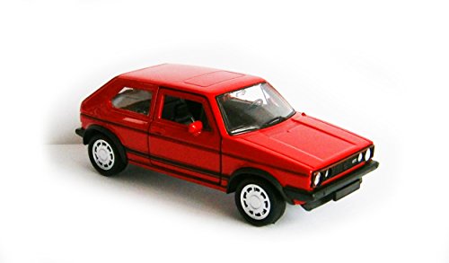 Volkswagen Golf I GTI Modellauto aus Metall mit Rückzugmotor VW Modell Auto Spielzeugauto Spielzeug 4-Varianten Welly 77 (Rot) von Toi-Toys