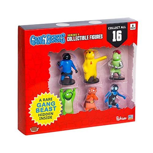 Toikido GB2070 P.M.I. Gang Beasts Sammelfiguren, 8 Stück, Deluxe-Box, enthält 2 seltene versteckte Charaktere (S1), Mehrfarbig von Toikido