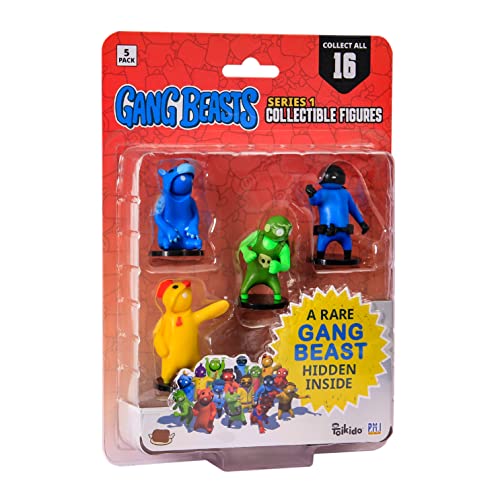 Toikido Gang Beasts Action Figure Toys 2.5 Inch Kids Toys Collectable Action Figures for Boys & Girls 5 Pack Incl. 1 Hidden Rare Character Toy Official Gang Beasts Toys from (Edition 1) von Toikido