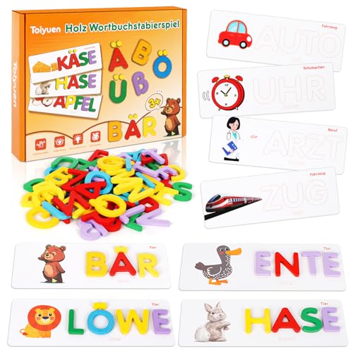 Montessori Spielzeug ab 3 Jahre, Spiel Buchstaben Lernen für Jungen und Mädchen Geschenk, Lernspiele ab 3 4 5 6 7 8 Jahre, Kinderspielzeug ab 3 Jahre als Vorschule Spiele Geschenk für Vorschulkind Montessori Spielzeug ab 3 Jahre, Spiel Buchstaben Lernen für Jungen und Mädchen Geschenk, Lernspiele ab 3 4 5 6 7 8 Jahre, Kinderspielzeug ab 3 Jahre als Vorschule Spiele Geschenk für Vorschulkind von Toiyuen