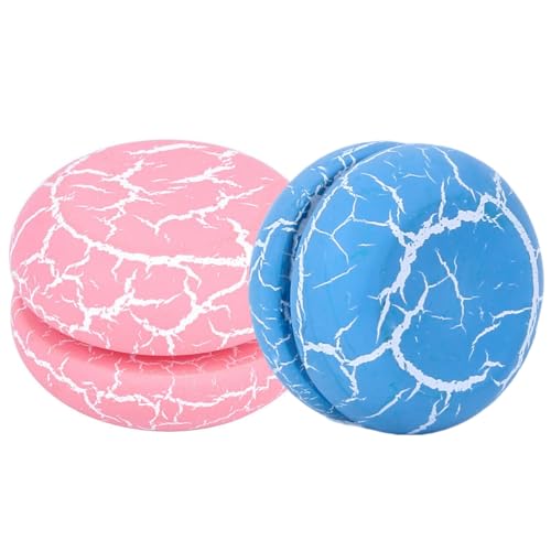 Hölzerne Yoyo Balls für Kinder - Holz-JoJo Spielzeug, Karikatur YoYo Balls, DIY Zeichnen Spielzeug für Party Gastgeschenke (Rosa + Blau) von Tokaneit