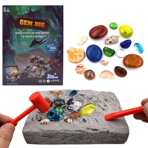Mineralien Ausgrabungs-Set, Edelstein Ausgraben Spielzeug, Ausgrabungsset für Kinder, Wissenschaft Kit, Edelsteine, Geschenk für Kinder ab 6 Jahre Jungen Mädchen Mineralien Ausgrabungs-Set, Edelstein Ausgraben Spielzeug, Ausgrabungsset für Kinder, Wissenschaft Kit, Edelsteine, Geschenk für Kinder ab 6 Jahre Jungen Mädchen von Tokaneit
