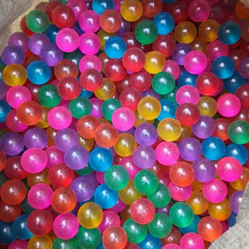 100 Stück Glasmurmeln Bunt, Farbige Feste Murmeln, Transparent Handgefertigte Glasmurmeln, Murmelspiele für Kinder für Aquarien, Murmeln, Arcade & Tischspiele, Sportspielzeug & Outdoor (16mm) von Tokaneit