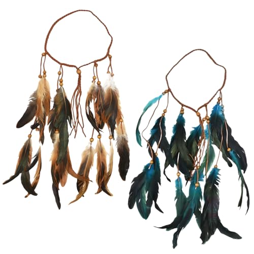 Tokaneit 2 Stück Indisches Feder-Stirnband, Boho-Hippie-Kopfschmuck, Frauen Bohemien Feder Quasten Stirnband, Perlen, Festival, Party, Kopfbedeckung, Haarschmuck für Damen und Mädchen Tokaneit 2 Stück Indisches Feder-Stirnband, Boho-Hippie-Kopfschmuck, Frauen Bohemien Feder Quasten Stirnband, Perlen, Festival, Party, Kopfbedeckung, Haarschmuck für Damen und Mädchen von Tokaneit