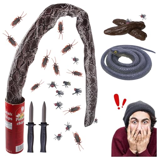 Tokaneit 25PCS Kunststoff Scherzartikel, Scary Snake Streich Spielzeug, Kackhaufen Realistische, Realistische Insekten Kunststoff, Verschwindete Trickmesser, für Aprilscherzen & Halloween Party Tokaneit 25PCS Kunststoff Scherzartikel, Scary Snake Streich Spielzeug, Kackhaufen Realistische, Realistische Insekten Kunststoff, Verschwindete Trickmesser, für Aprilscherzen & Halloween Party von Tokaneit