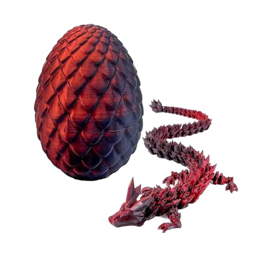 Tokaneit Realistische Dracheneier,Kristalldrache,Drachenei Beweglicher Kristalldrache Spielzeug,3D Gedruckter Beweglicher Überraschungsdrache,3D Gedrucktes Drachenei Geheimnisvolle Drachen Spielzeug von Tokaneit