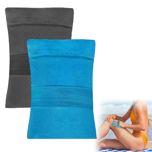 Tokaneit Sandentferner für Den Strand,Tragbarer Sand Entferner Strand,Tragbar Sandentfernerbürste,Sandentfernungsbeutel,Sandwischhandschuhe,Sandreiniger Pulverbeutel 2 Stück (Kein Talkum) von Tokaneit