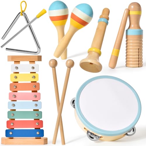 Baby Musikinstrumente Montessori-Holzspielzeug für Kleinkinder von 1-3 Jahren, 6 in 1 Musikinstrumente Holzspielzeug,Montessori Spielzeug ab 3 Jahre mit modernem Boho-Xylophon für Kinder Vorschulbildu Baby Musikinstrumente Montessori-Holzspielzeug für Kleinkinder von 1-3 Jahren, 6 in 1 Musikinstrumente Holzspielzeug,Montessori Spielzeug ab 3 Jahre mit modernem Boho-Xylophon für Kinder Vorschulbildu von Tokiyis