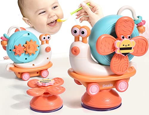 Hochstuhl Saugnapf Spielzeug für Baby 6 Monate, Montessori Baby Spielzeug 6-9 Monate, Aktivität Spinner Spielzeug Kinder mit Saugnäpfen, Geschenk Baby Mädchen 1 Jahr von Tokiyis