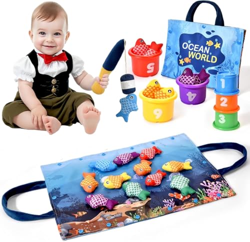 Tokiyis Baby Spielzeug ab 1 Jahr, Montessori Sensorik Angelspielzeug von 1–3 Kinder,Trainiert Hand Auge Koordination Kleinkind Lernspielzeug Geschenke ab 1 2 3 4 Jahre Geschenk Für Junge Und Mädchen von Tokiyis