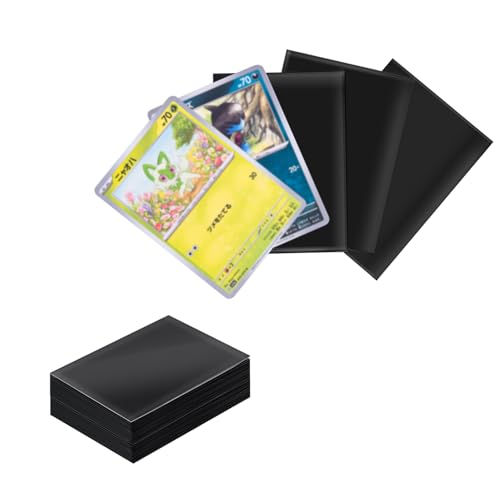 Tolseum 100 Stück Karten Hüllen 66 x 91 mm, Sammelkarten Sleeves für Magic the Gathering,Yugioh, MTG Sportkarten, Weich, Wasserdicht-Schwarz von Tolesum