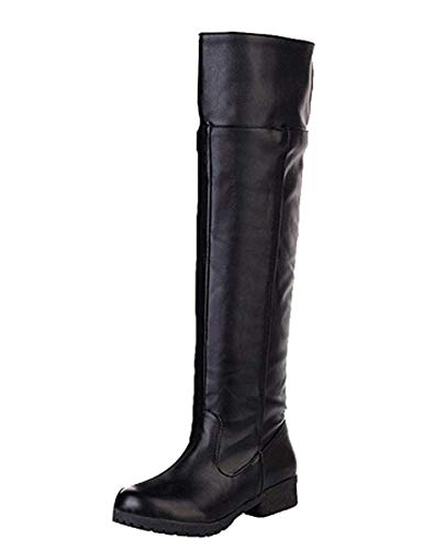 Attack on Titan Hohe Stiefel Shingeki No Kyojin Cosplay Eren Jäger Stiefel Long Boots Shoes Schwarz 39 von Tollstore