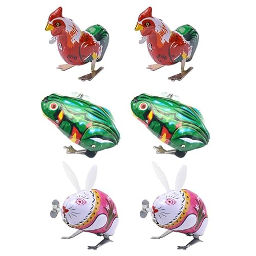 6 StüCk Kinder Aufziehspielzeug Tiere - Frosch, Hahn, Kaninchen - Blechspielzeug Aus Eisen, Uhrwerkspielzeug FüR Badewanne, Heimdekoration Und Ostergeschenke 6 StüCk Kinder Aufziehspielzeug Tiere - Frosch, Hahn, Kaninchen - Blechspielzeug Aus Eisen, Uhrwerkspielzeug FüR Badewanne, Heimdekoration Und Ostergeschenke von Tomaibaby