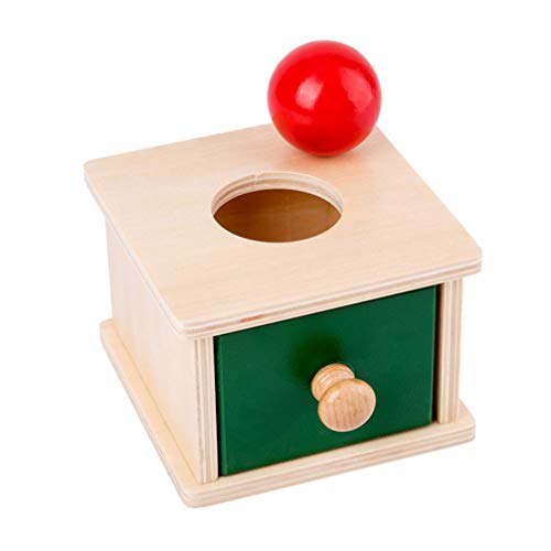 Tomaibaby 1 Stück Montessori Objekt Permanenz Box mit Ball für Kinder Lernspielzeug Übung Hand-Auge-Koordination Spielzeug (Runde Ballboxen Stil) von Tomaibaby