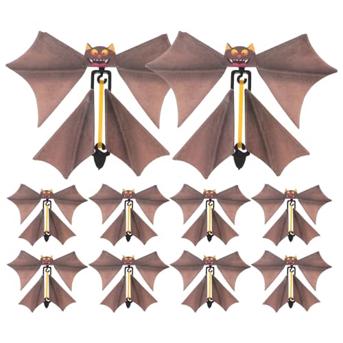 Tomaibaby 10 Stück fliegende Fledermaus zum Aufziehen von Fledermaus-Flägern, Flatterkarten, lustiges Spielzeug (zufällige Farbe) von Tomaibaby