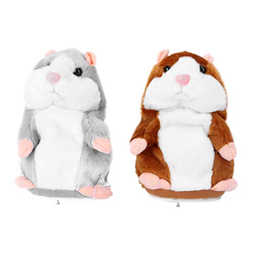 Tomaibaby 2 Stück Sprechen Hamster Plüschtiere Wiederholt was Sie Sagen Hamsterpuppe Spielzeug Geschenk für Jungen Und Mädchen zu Wiederholen von Tomaibaby