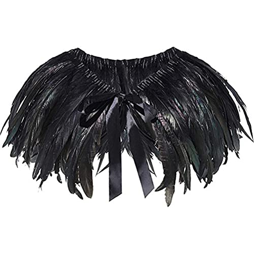 Tomaibaby Schwarz mit grüner gotischer Feder Cape Cosplay Robe Party Performance Kragen Schal Dress- up Umhang Achselzucken Wickel Kostüm Zubehör Tomaibaby Schwarz mit grüner gotischer Feder Cape Cosplay Robe Party Performance Kragen Schal Dress- up Umhang Achselzucken Wickel Kostüm Zubehör von Tomaibaby