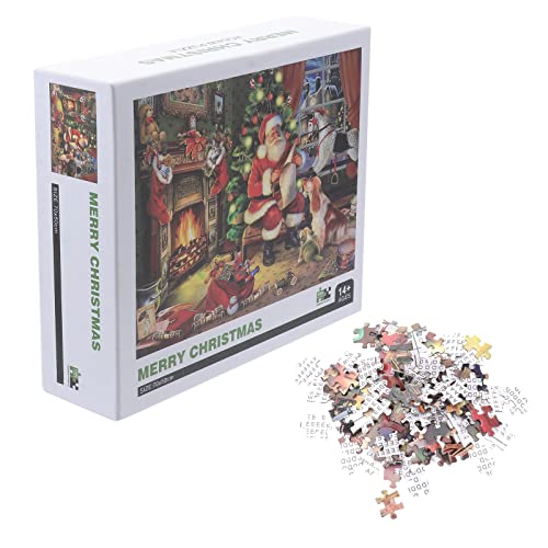 Tomaibaby Weihnachtspuzzle Santa Claus Kamin Puzzle 1000 Stück Brain Teaser Puzzles Pädagogisches Spielzeug für Kinder Erwachsene Urlaub Party Gunst von Tomaibaby